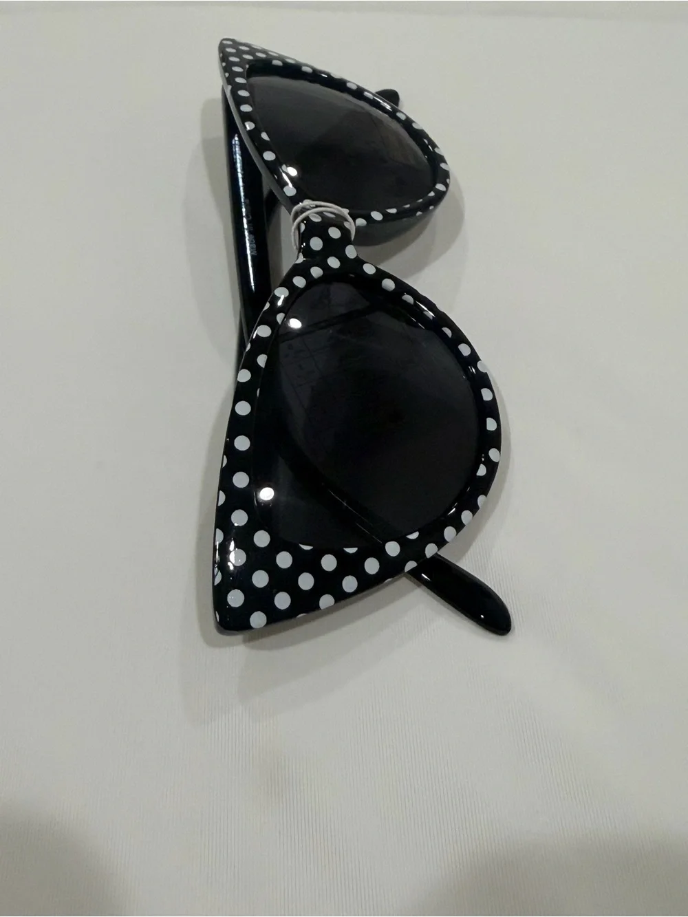 Black Polka Dot Cat-Eye Sunglasses for Women